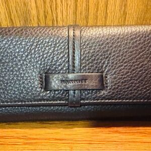 Hammitt Benjamin Trifold Slim Black Leather Wallet